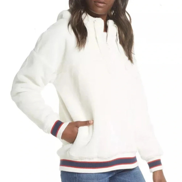 UGG AUSTRALIA KAILANI SHERPA HOODIE PULLOVER CREAM SIZE M - Picture 4 of 14